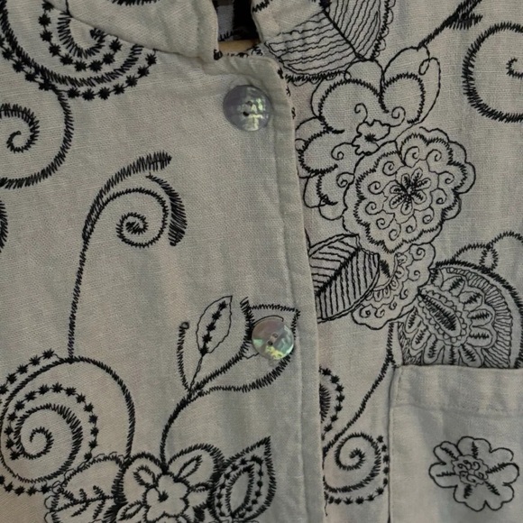 AKS Amy K Su Jacket 3/4 Sleeve Linen Blend Jacket 1X - Picture 5 of 11